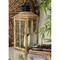 23" Brown Chinese Fir Traditional Candle Holder Lantern
